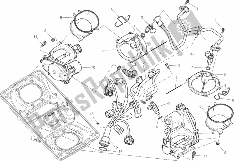 Alle onderdelen voor de Gasklephuis van de Ducati Superbike 1299S ABS Brasil 2016